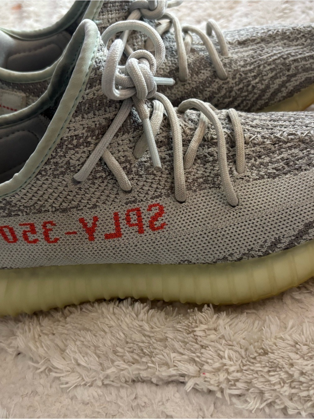 Adidas Yeezy Boost 350 V2 Men Gray Blue Tint Sneakers Size 7.5 - Picture 4 of 12
